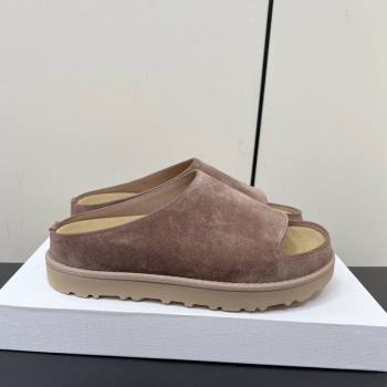 The Row Suede Platform Slides Sandal Taupe 2025 0603 (HQG-250604105)