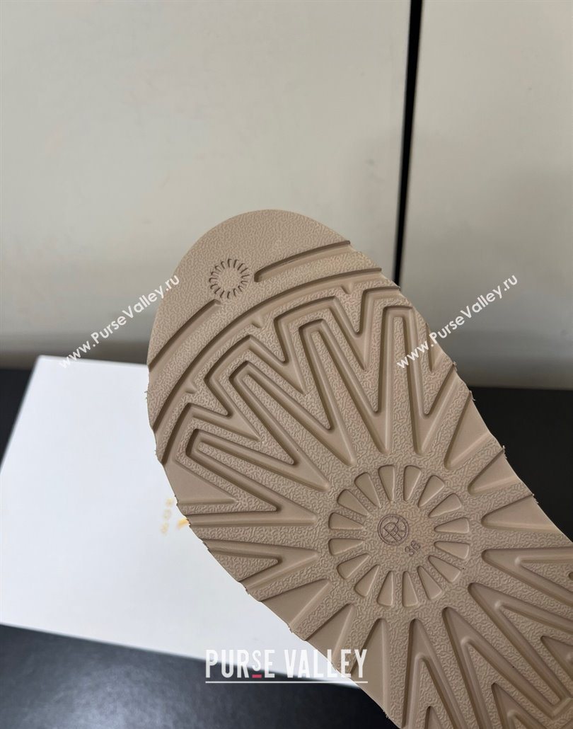 The Row Suede Platform Slides Sandal Dark Grey 2025 0603 (HQG-250604108)