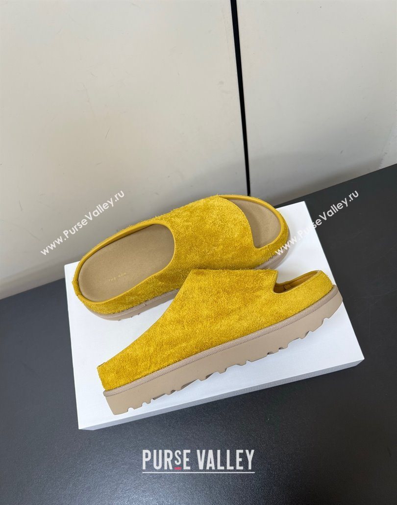 The Row Suede Platform Slides Sandal Yellow 2025 0603 (HQG-250604109)