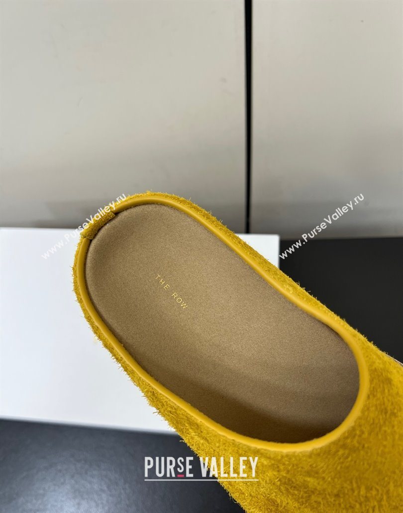 The Row Suede Platform Slides Sandal Yellow 2025 0603 (HQG-250604109)