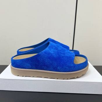The Row Suede Platform Slides Sandal Sky Blue 2025 0603 (HQG-250604110)