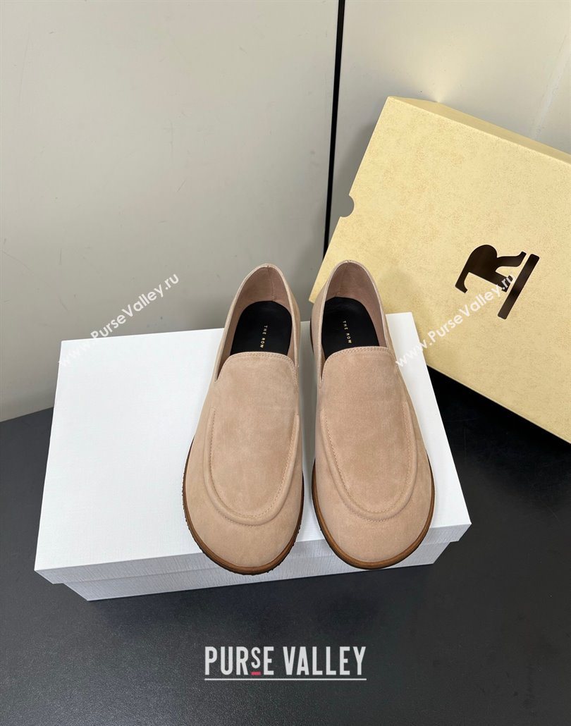 The Row Suede Flat Loafers Beige 2025 0604 (HQG-250604111)
