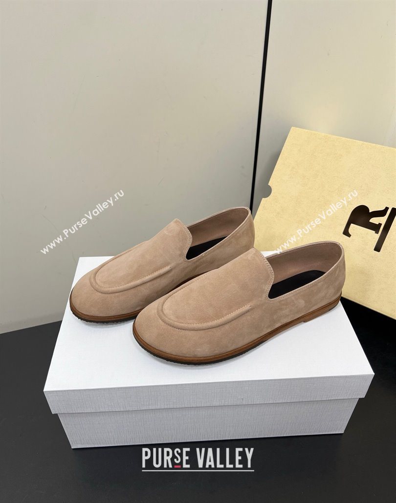 The Row Suede Flat Loafers Beige 2025 0604 (HQG-250604111)