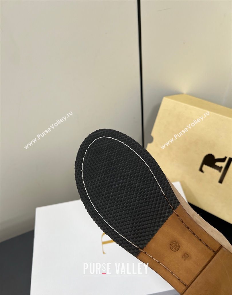 The Row Suede Flat Loafers Beige 2025 0604 (HQG-250604111)