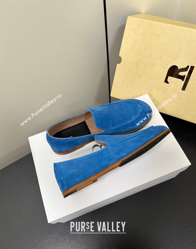 The Row Suede Flat Loafers Blue 2025 0604 (HQG-250604112)