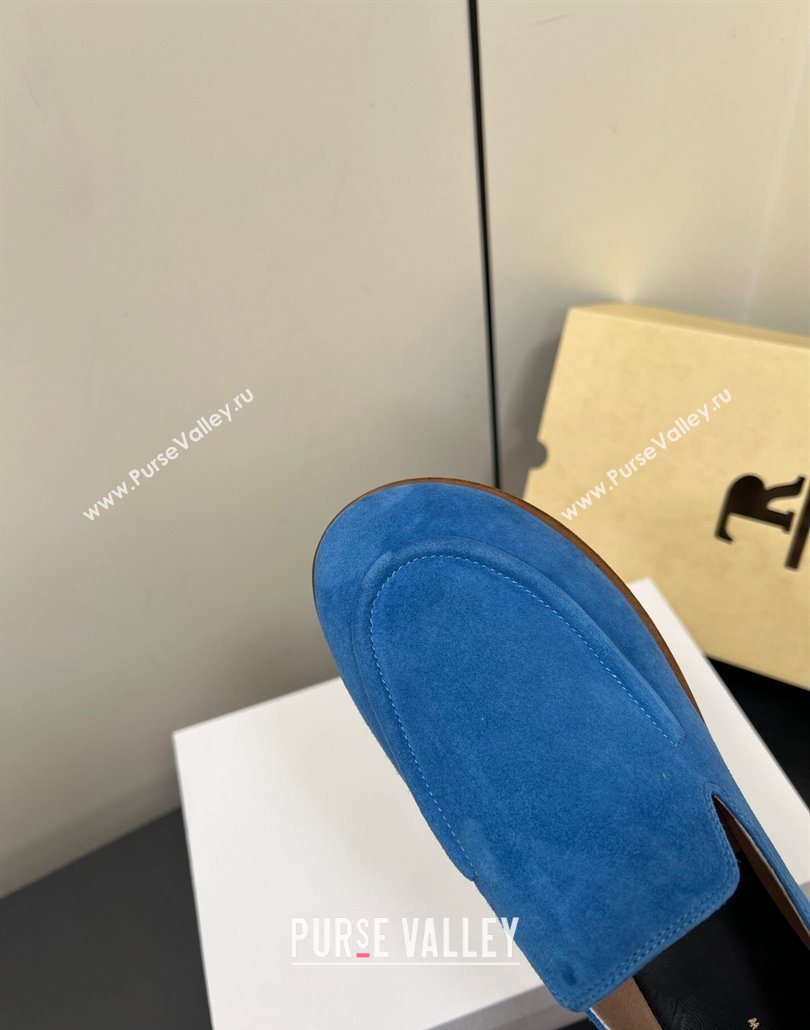 The Row Suede Flat Loafers Blue 2025 0604 (HQG-250604112)