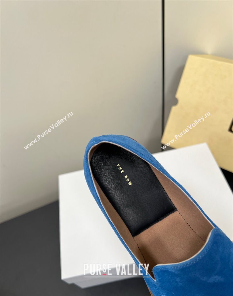 The Row Suede Flat Loafers Blue 2025 0604 (HQG-250604112)