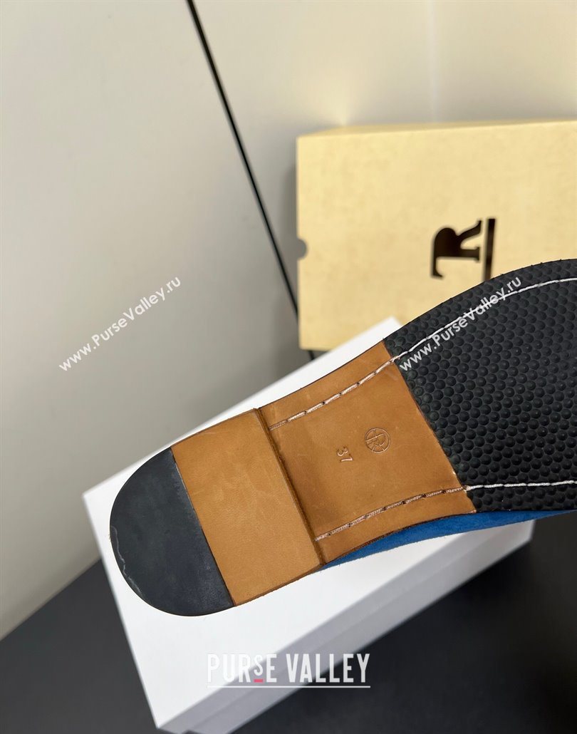 The Row Suede Flat Loafers Blue 2025 0604 (HQG-250604112)
