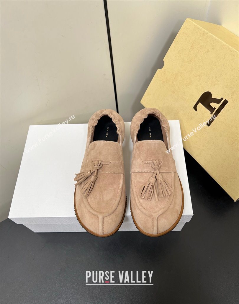 The Row Suede Tassel Loafers Beige 2025 0604 (HQG-250604114)