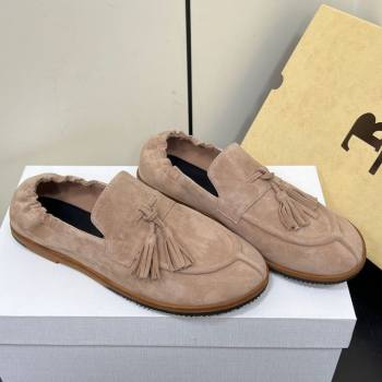 The Row Suede Tassel Loafers Beige 2025 0604 (HQG-250604114)