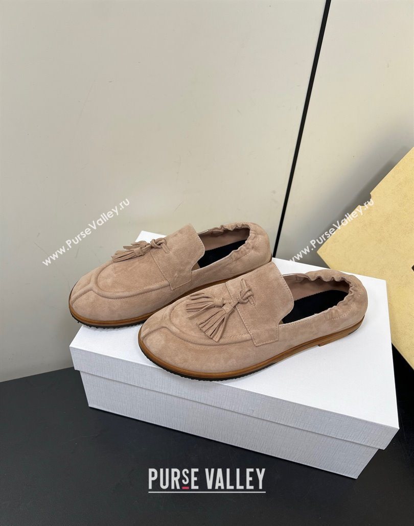 The Row Suede Tassel Loafers Beige 2025 0604 (HQG-250604114)
