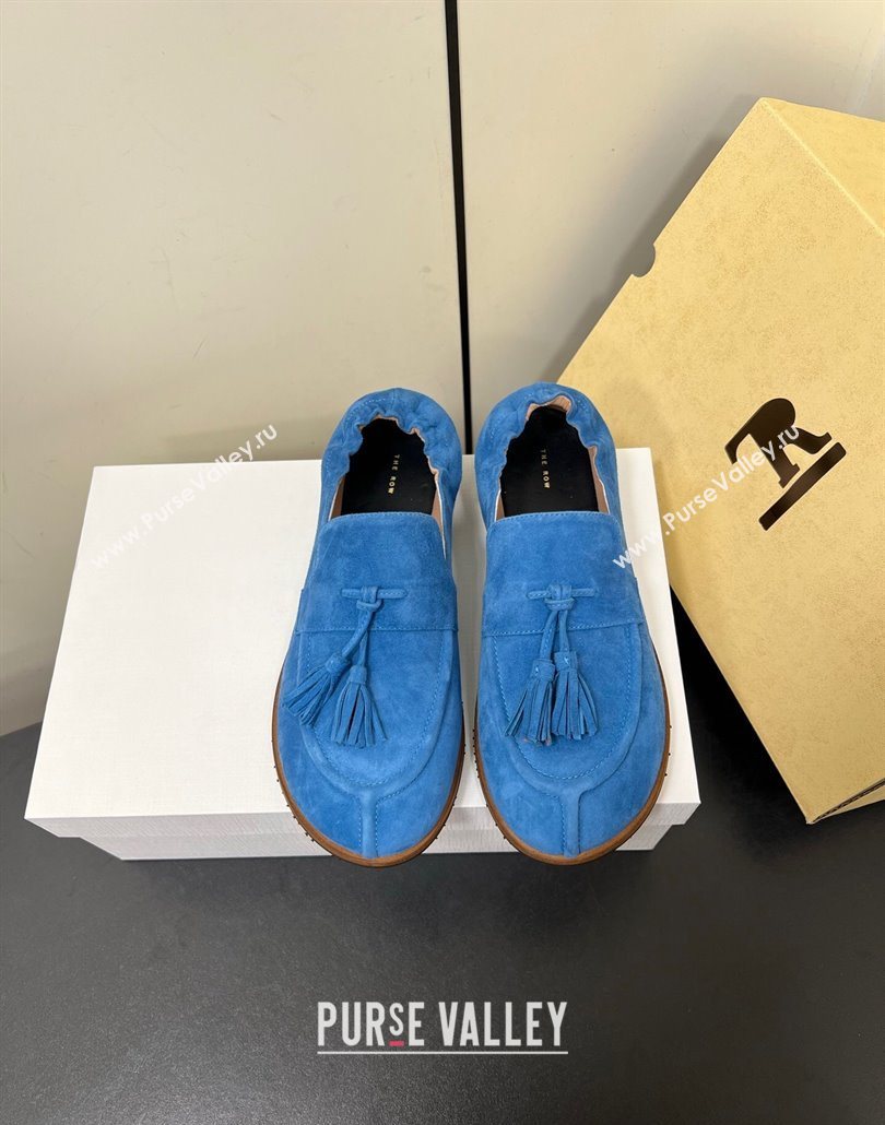 The Row Suede Tassel Loafers Blue 2025 0604 (HQG-250604115)