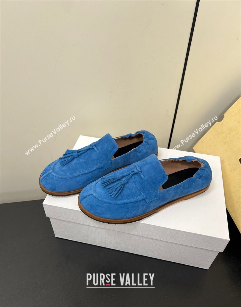 The Row Suede Tassel Loafers Blue 2025 0604 (HQG-250604115)