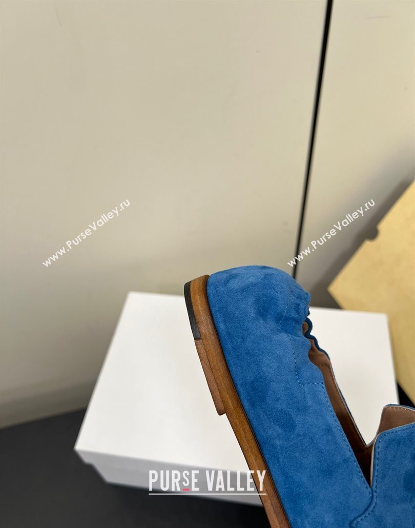The Row Suede Tassel Loafers Blue 2025 0604 (HQG-250604115)