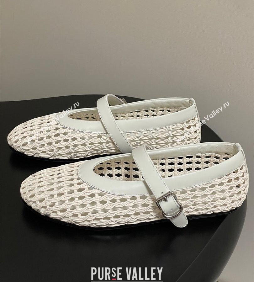 The Row Woven Ballet Flats White 2025 TR071001 (MD-250710117)