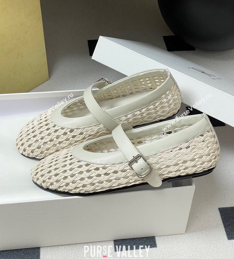 The Row Woven Ballet Flats White 2025 TR071001 (MD-250710117)
