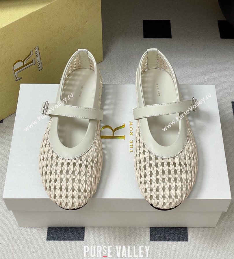 The Row Woven Ballet Flats White 2025 TR071001 (MD-250710117)