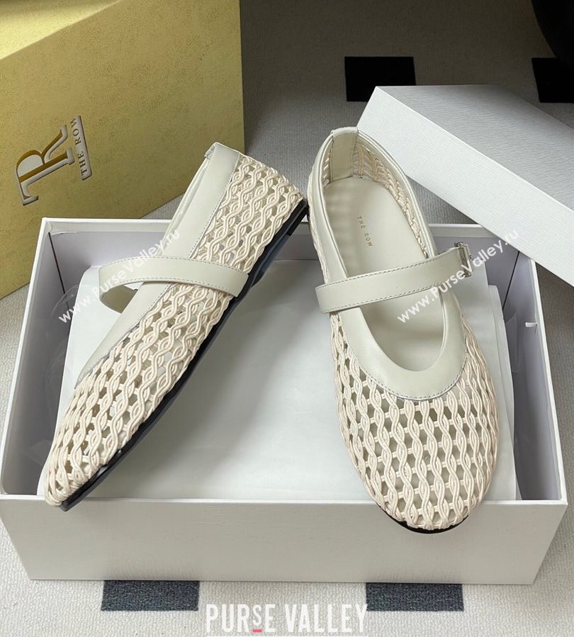 The Row Woven Ballet Flats White 2025 TR071001 (MD-250710117)