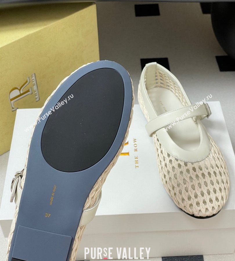 The Row Woven Ballet Flats White 2025 TR071001 (MD-250710117)