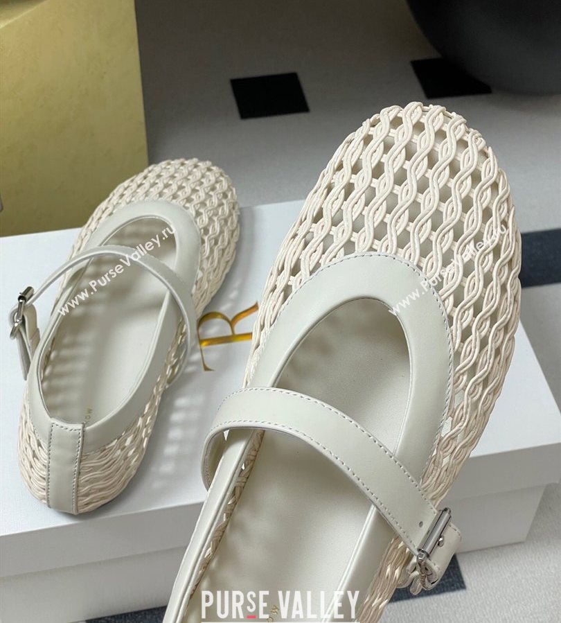 The Row Woven Ballet Flats White 2025 TR071001 (MD-250710117)