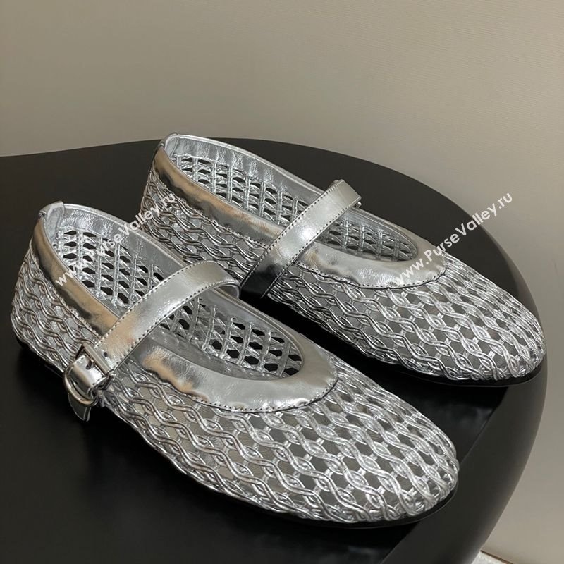 The Row Woven Ballet Flats Silver 2025 TR071001 (MD-250710118)