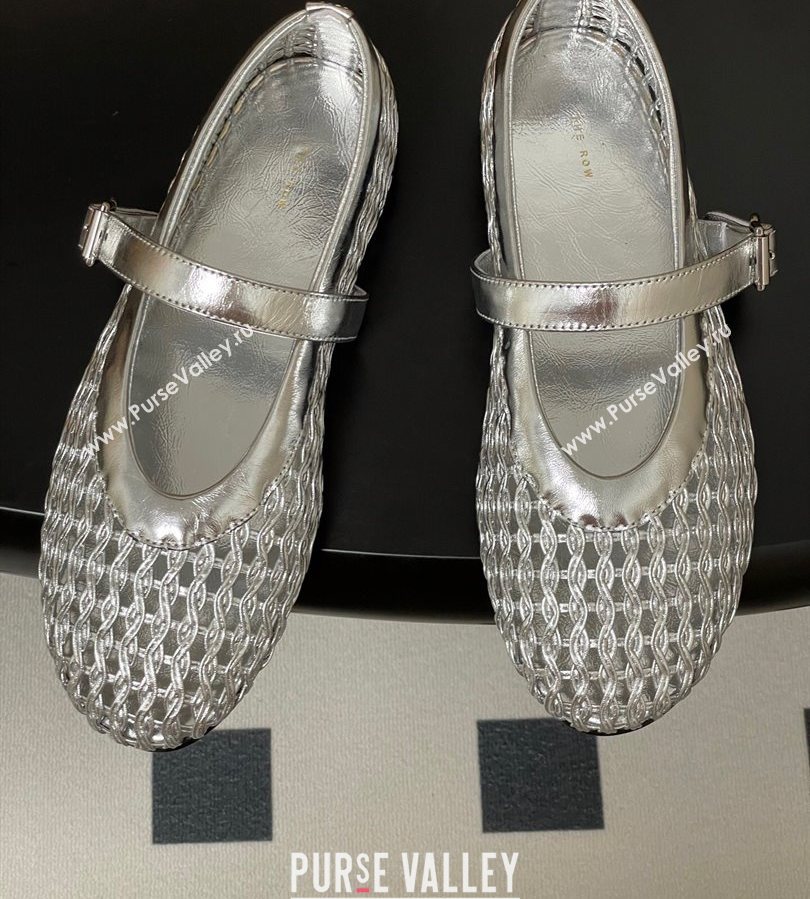 The Row Woven Ballet Flats Silver 2025 TR071001 (MD-250710118)