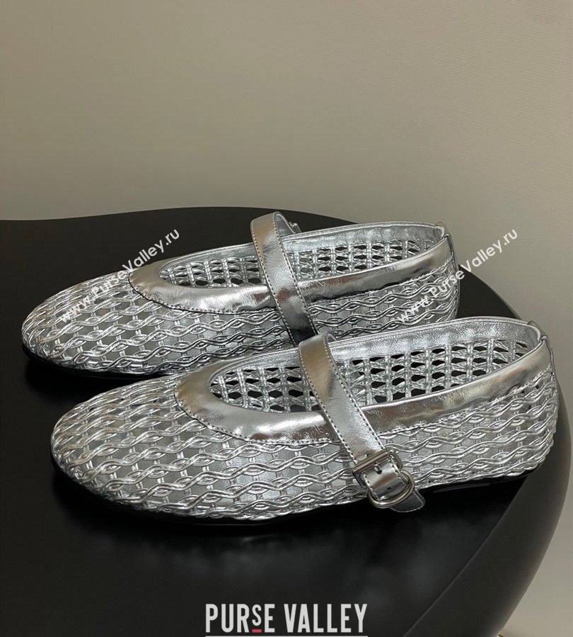 The Row Woven Ballet Flats Silver 2025 TR071001 (MD-250710118)