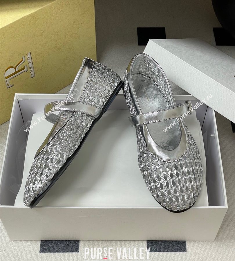 The Row Woven Ballet Flats Silver 2025 TR071001 (MD-250710118)