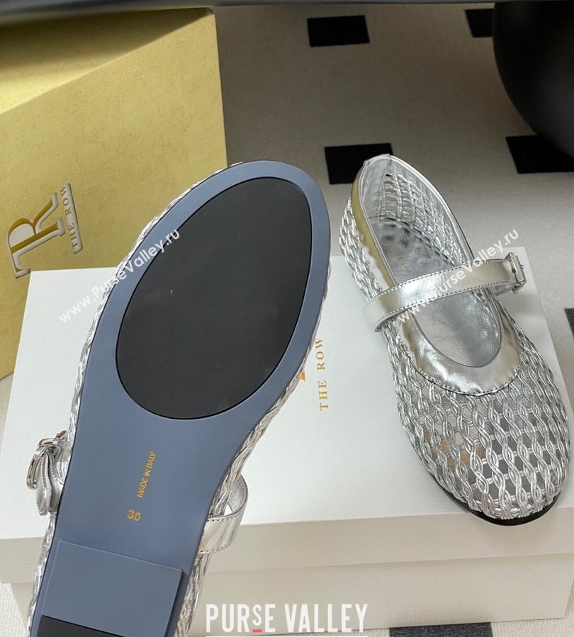 The Row Woven Ballet Flats Silver 2025 TR071001 (MD-250710118)