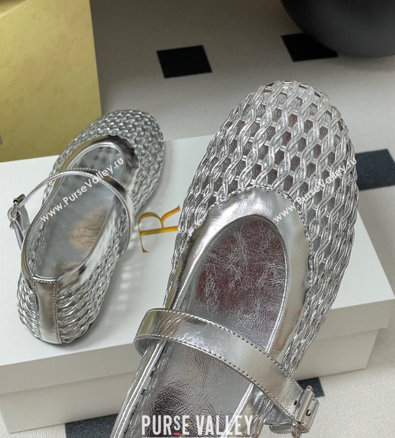 The Row Woven Ballet Flats Silver 2025 TR071001 (MD-250710118)
