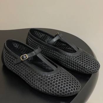 The Row Mesh T Ballet Flats Black 2025 TR071002 (MD-250710119)