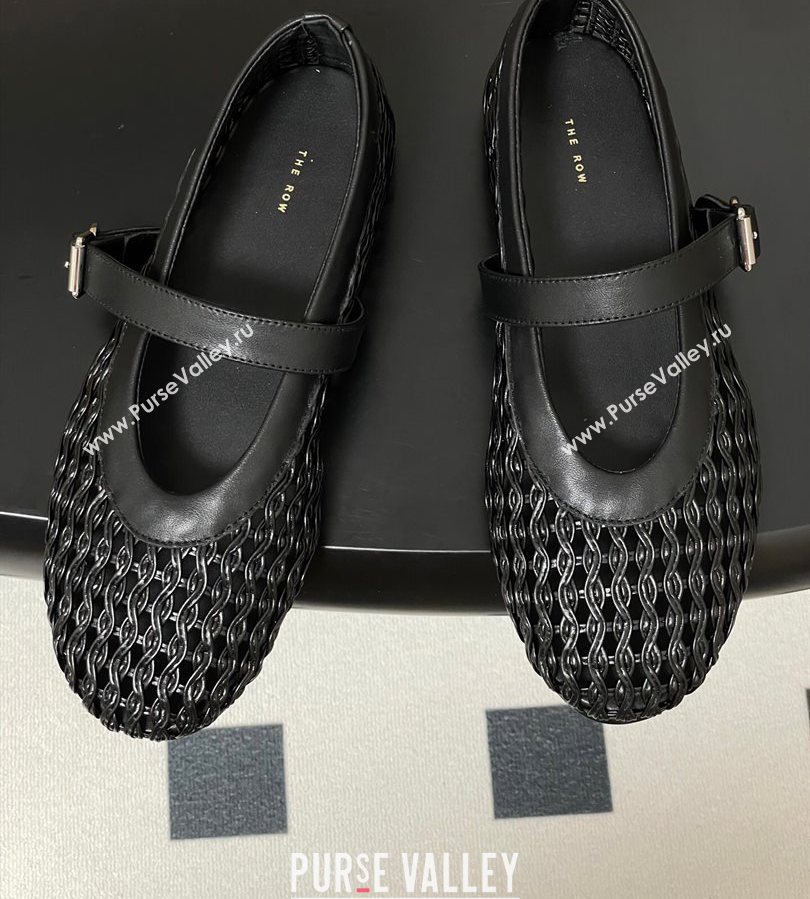 The Row Woven Ballet Flats Black 2025 TR071001 (MD-250710116)