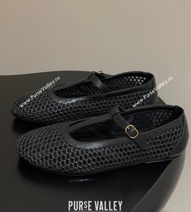 The Row Mesh T Ballet Flats Black 2025 TR071002 (MD-250710119)