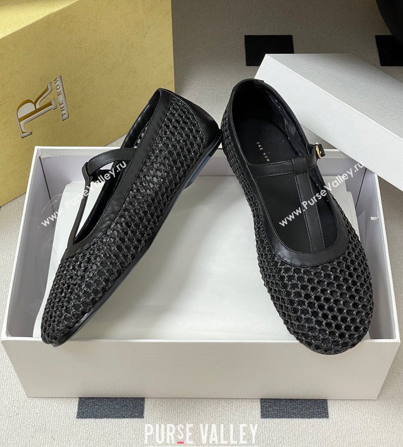 The Row Mesh T Ballet Flats Black 2025 TR071002 (MD-250710119)