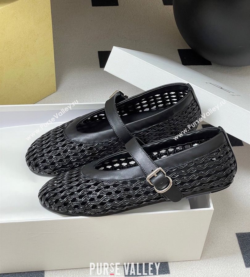 The Row Woven Ballet Flats Black 2025 TR071001 (MD-250710116)