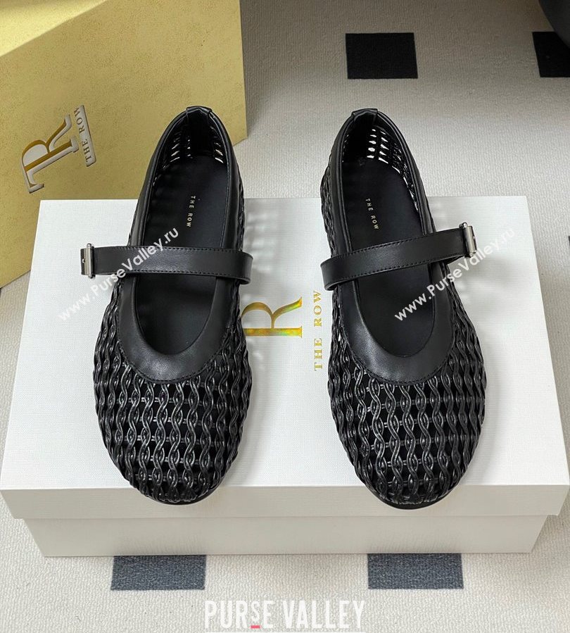 The Row Woven Ballet Flats Black 2025 TR071001 (MD-250710116)