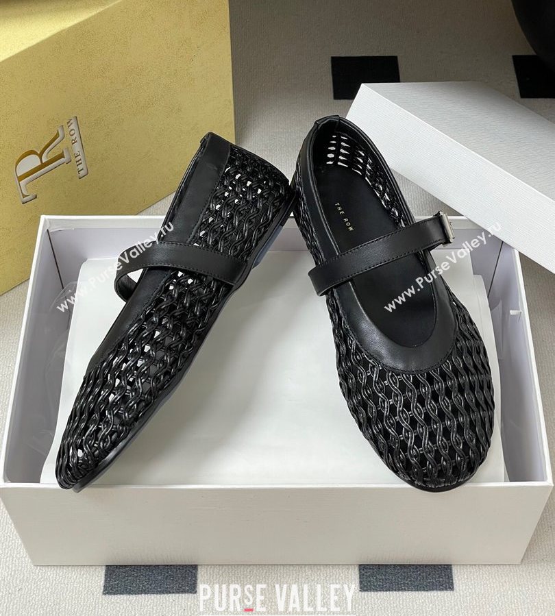 The Row Woven Ballet Flats Black 2025 TR071001 (MD-250710116)