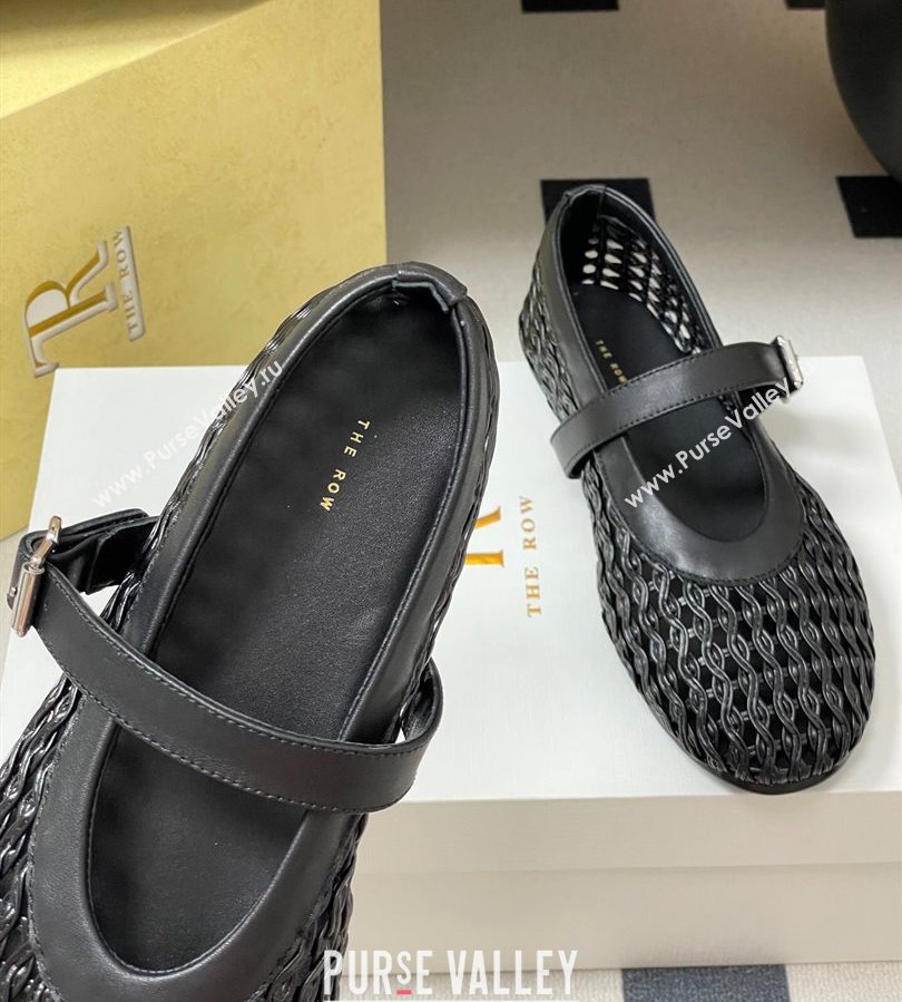 The Row Woven Ballet Flats Black 2025 TR071001 (MD-250710116)