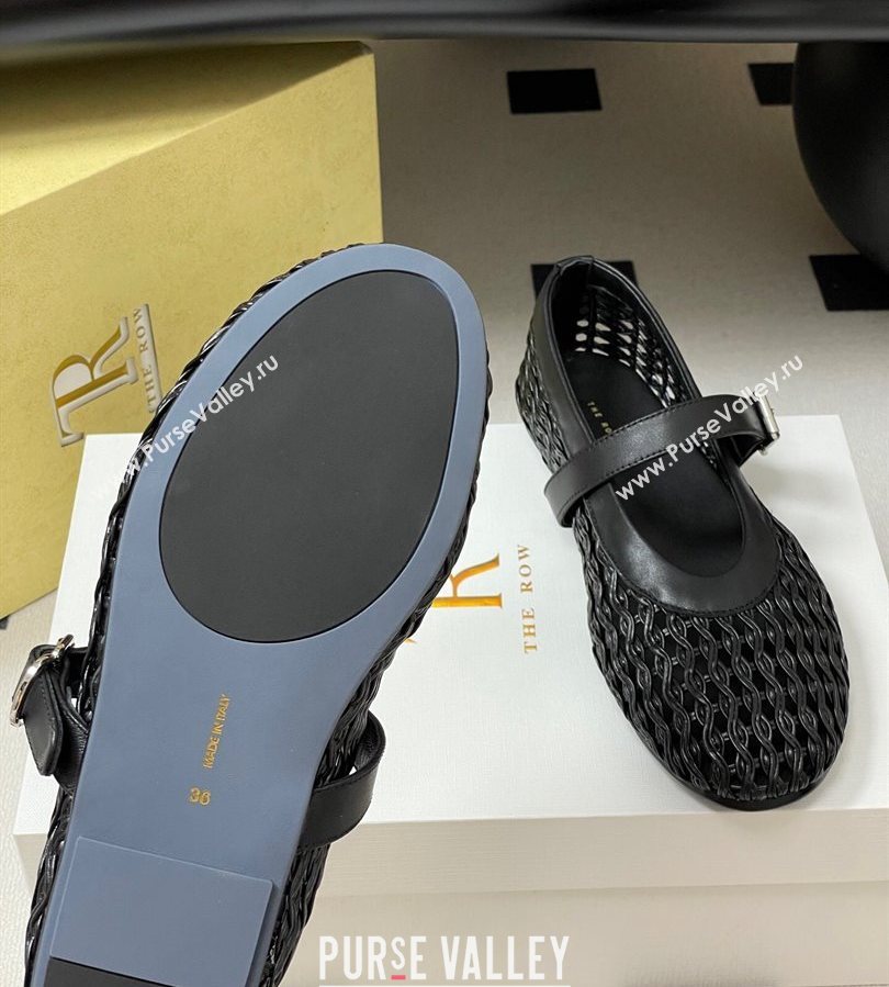 The Row Woven Ballet Flats Black 2025 TR071001 (MD-250710116)
