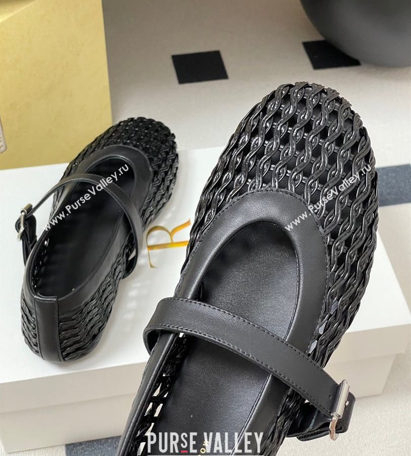 The Row Woven Ballet Flats Black 2025 TR071001 (MD-250710116)