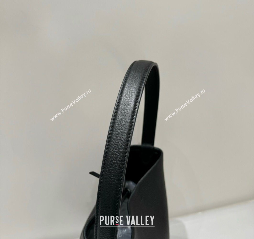 The Row Medium N/S Park Tote Bag in Grained Leather Black 2025 0802 (YY-250802055)