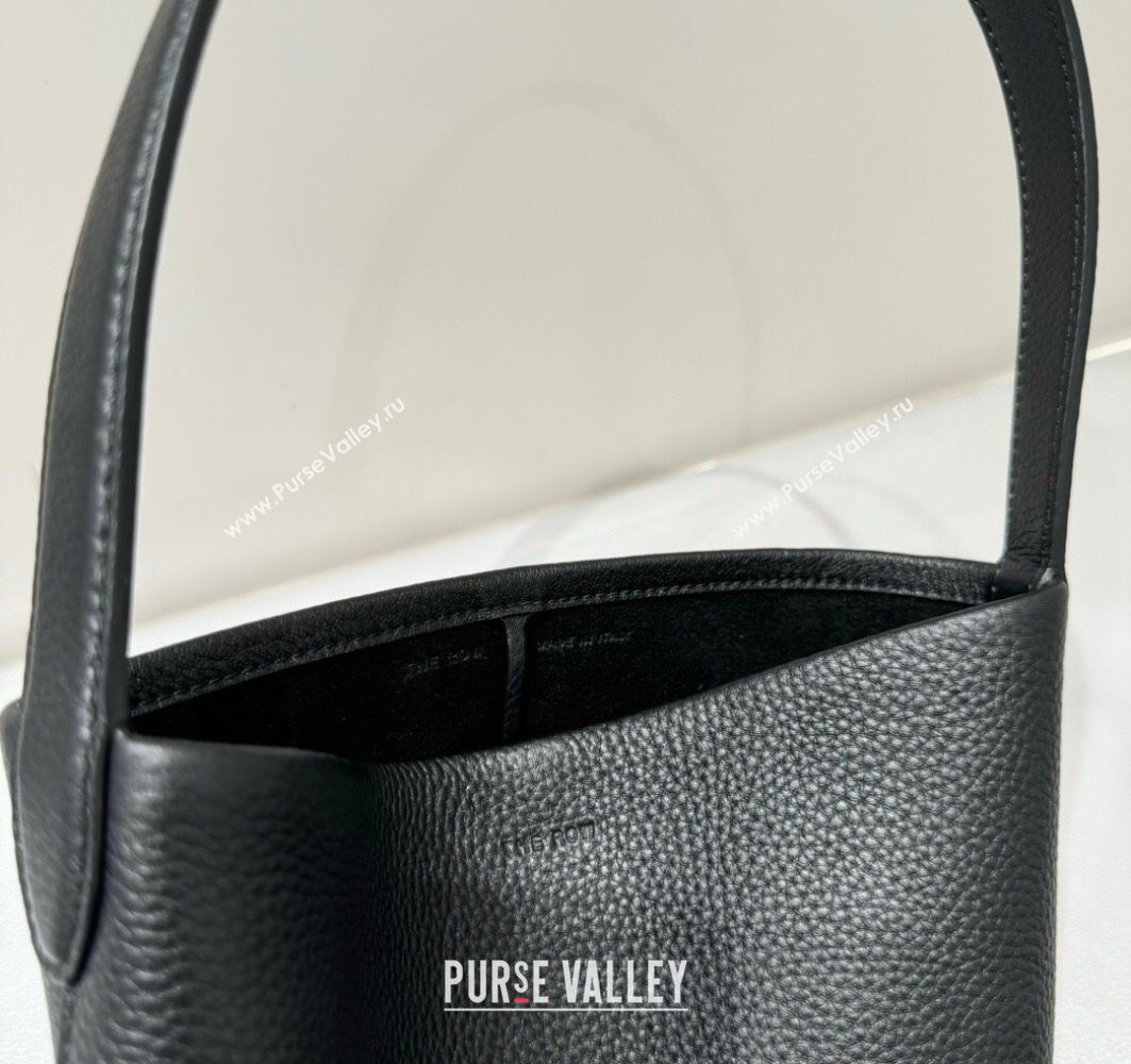 The Row Medium N/S Park Tote Bag in Grained Leather Black 2025 0802 (YY-250802055)