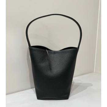 The Row Small N/S Park Tote Bag in Grained Leather Black 2025 0802 (YY-250802056)