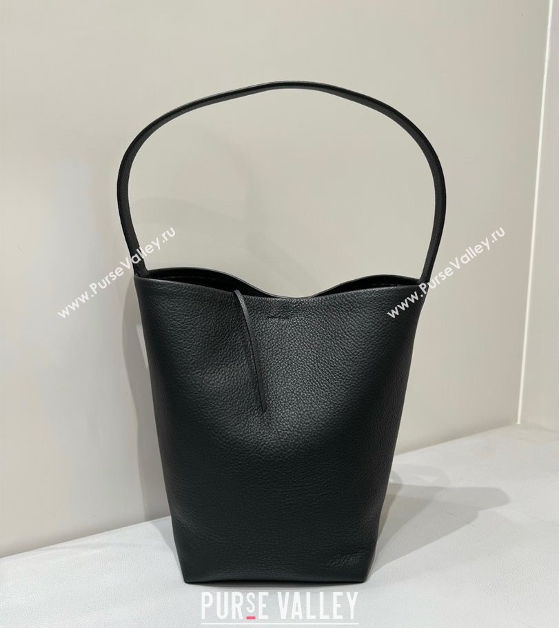 The Row Small N/S Park Tote Bag in Grained Leather Black 2025 0802 (YY-250802056)
