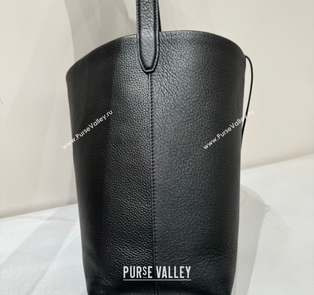 The Row Small N/S Park Tote Bag in Grained Leather Black 2025 0802 (YY-250802056)