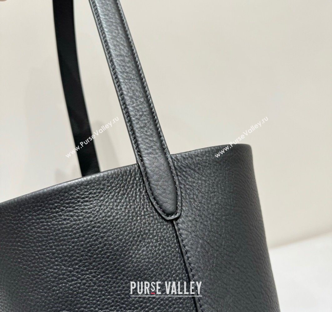The Row Small N/S Park Tote Bag in Grained Leather Black 2025 0802 (YY-250802056)