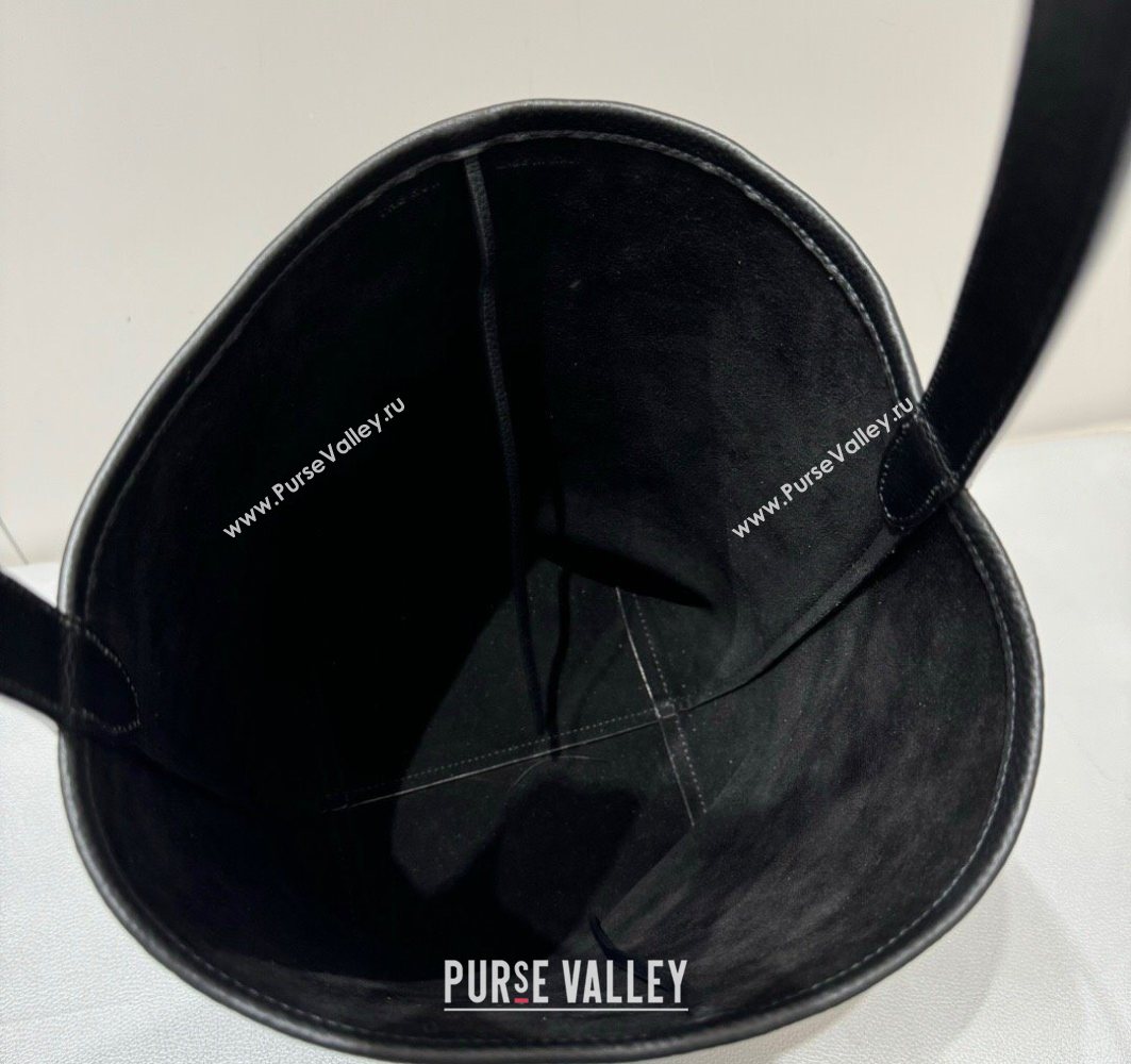The Row Small N/S Park Tote Bag in Grained Leather Black 2025 0802 (YY-250802056)