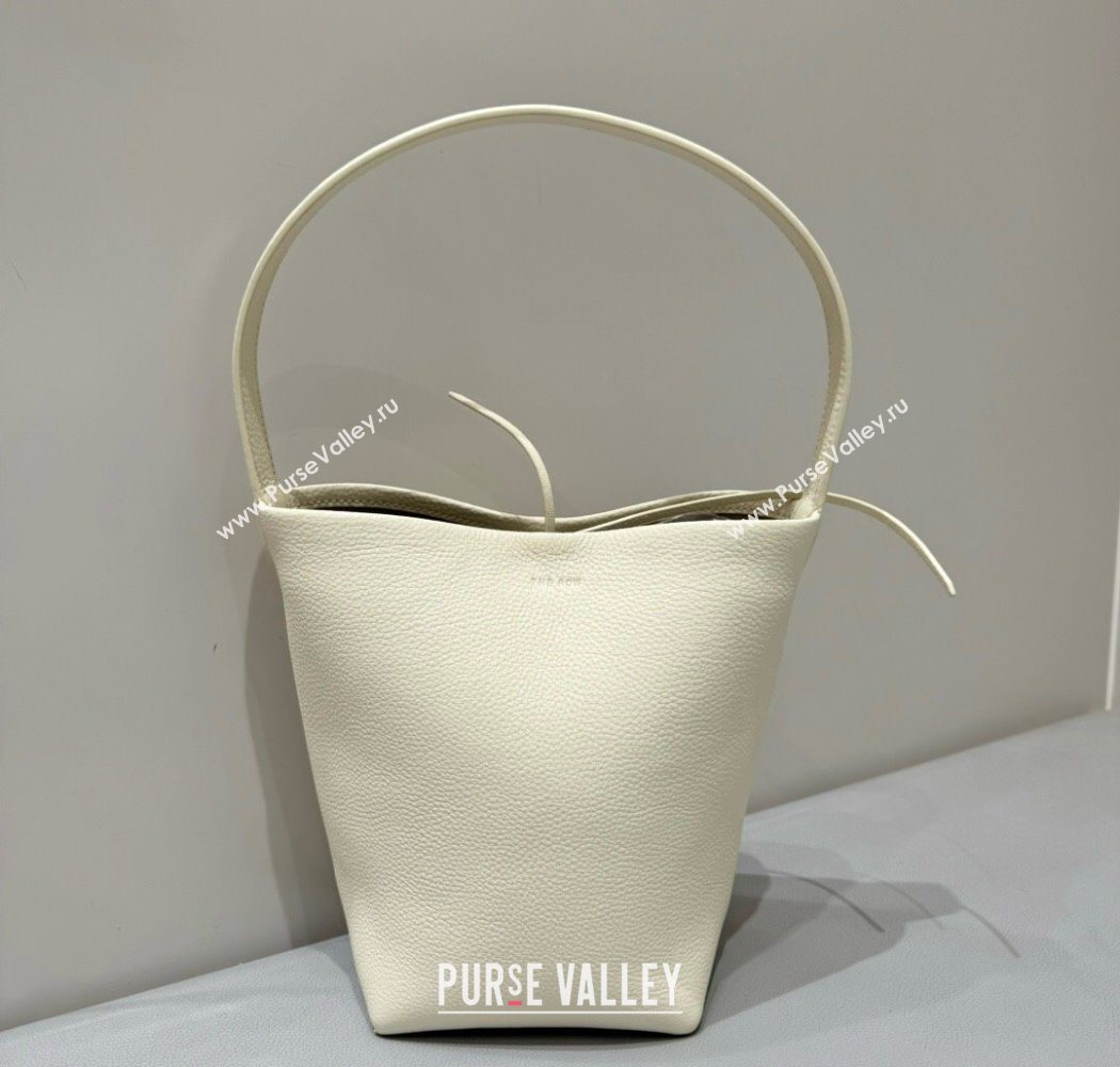 The Row Small N/S Park Tote Bag in Grained Leather White 2025 0802 (YY-250802058)