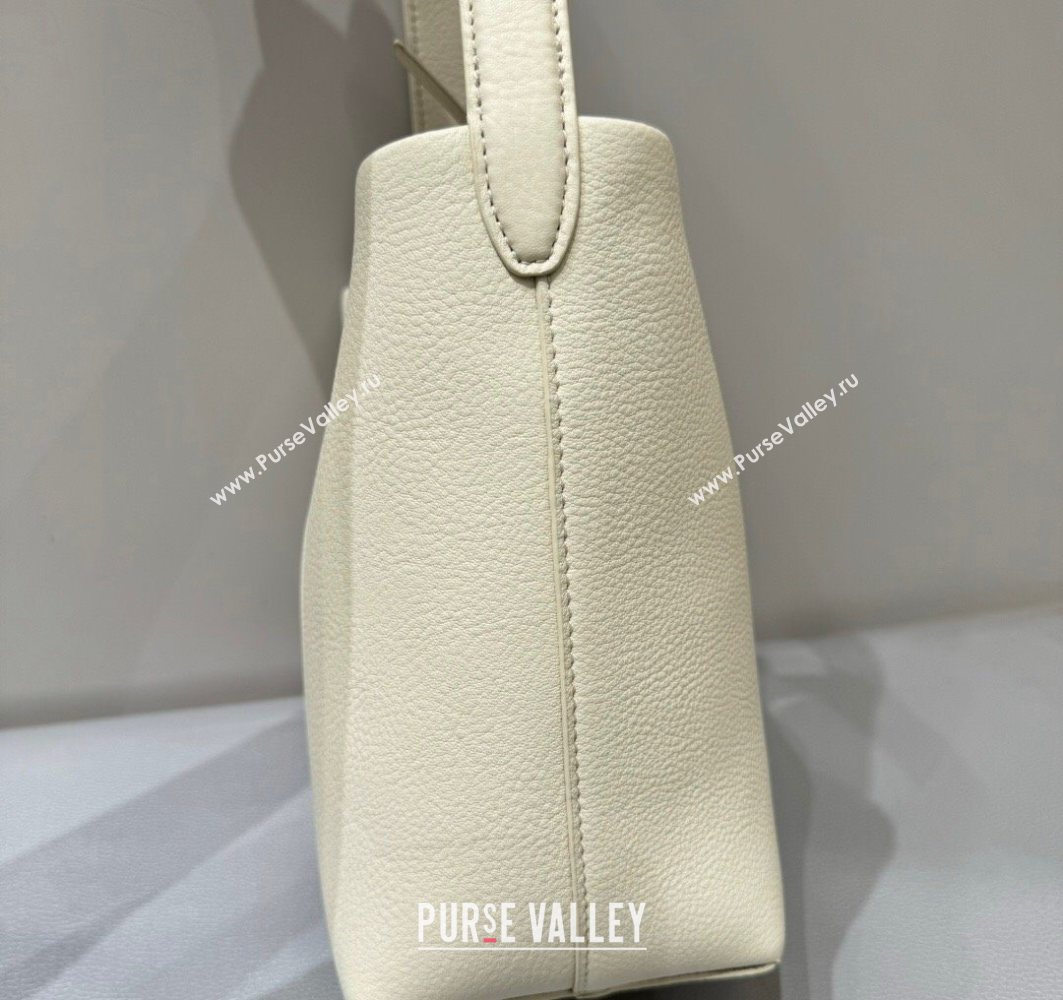 The Row Small N/S Park Tote Bag in Grained Leather White 2025 0802 (YY-250802058)