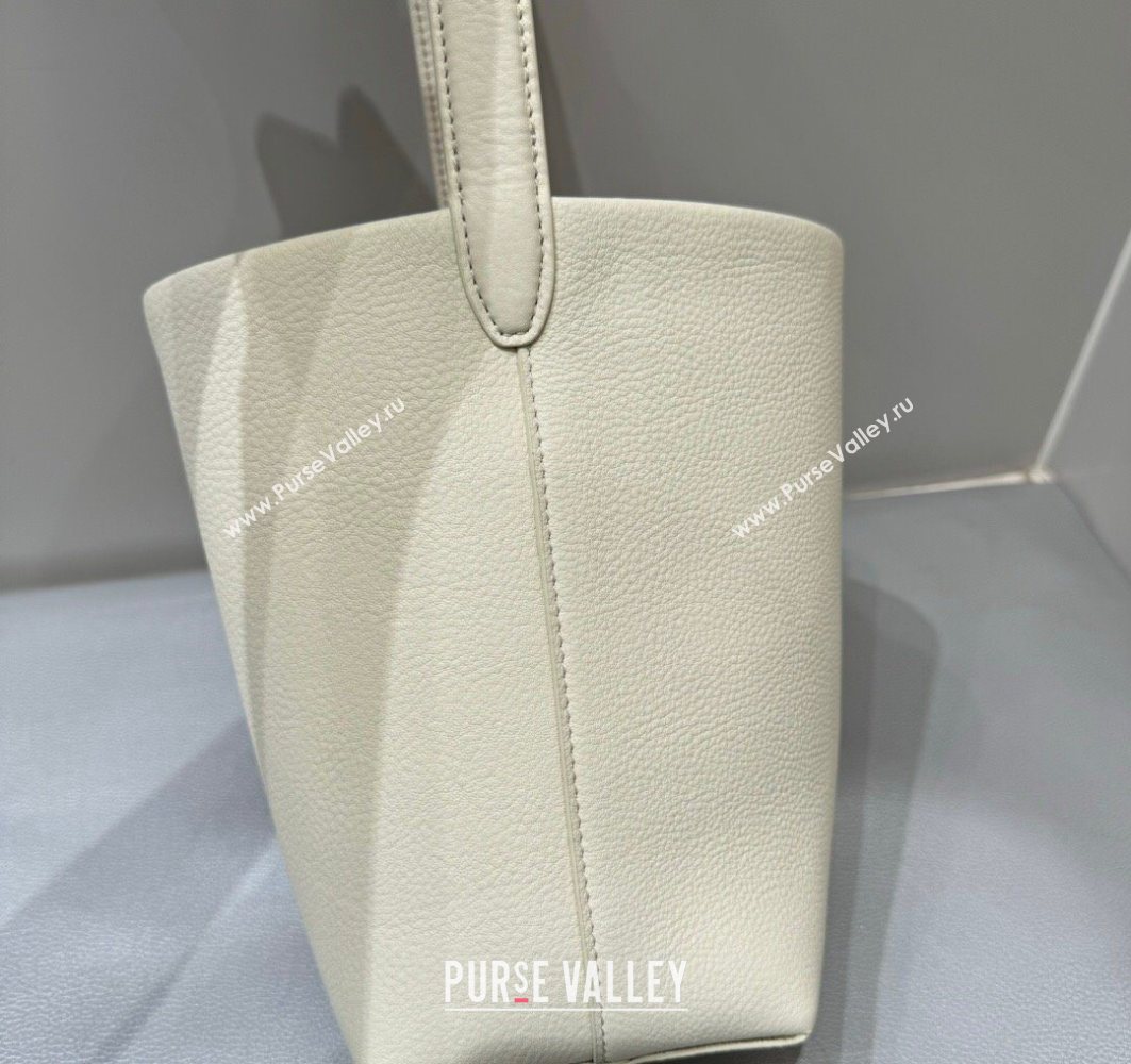 The Row Small N/S Park Tote Bag in Grained Leather White 2025 0802 (YY-250802058)